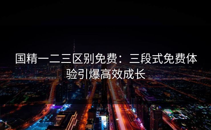 国精一二三区别免费：三段式免费体验引爆高效成长